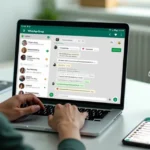 Administrador configura segurança em grande grupo de WhatsApp no computador