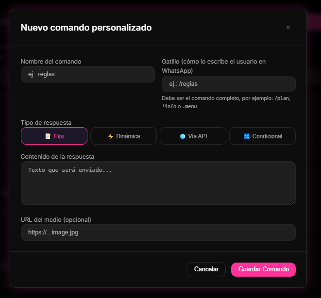 pantalla del panel de Integraciones y generación de credenciales de API en el Dashboard de 9bot.