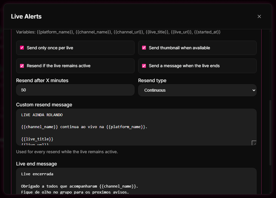 Step 2: Customize the alert message and frequency