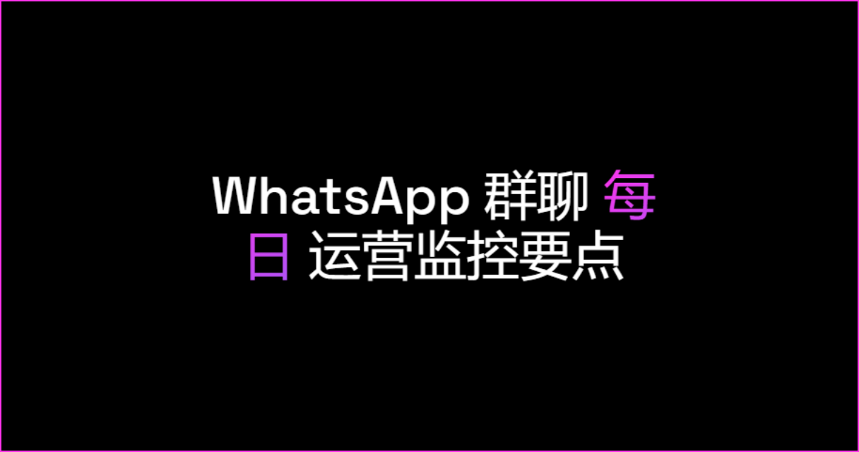 WhatsApp 群组每日监控指南