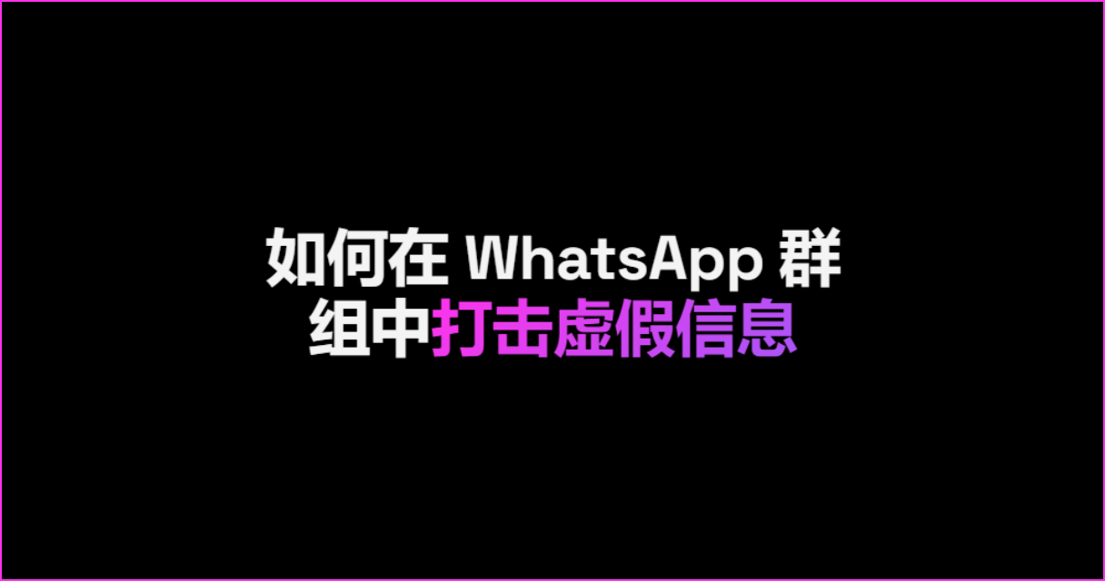 如何在 WhatsApp 群组中打击虚假信息