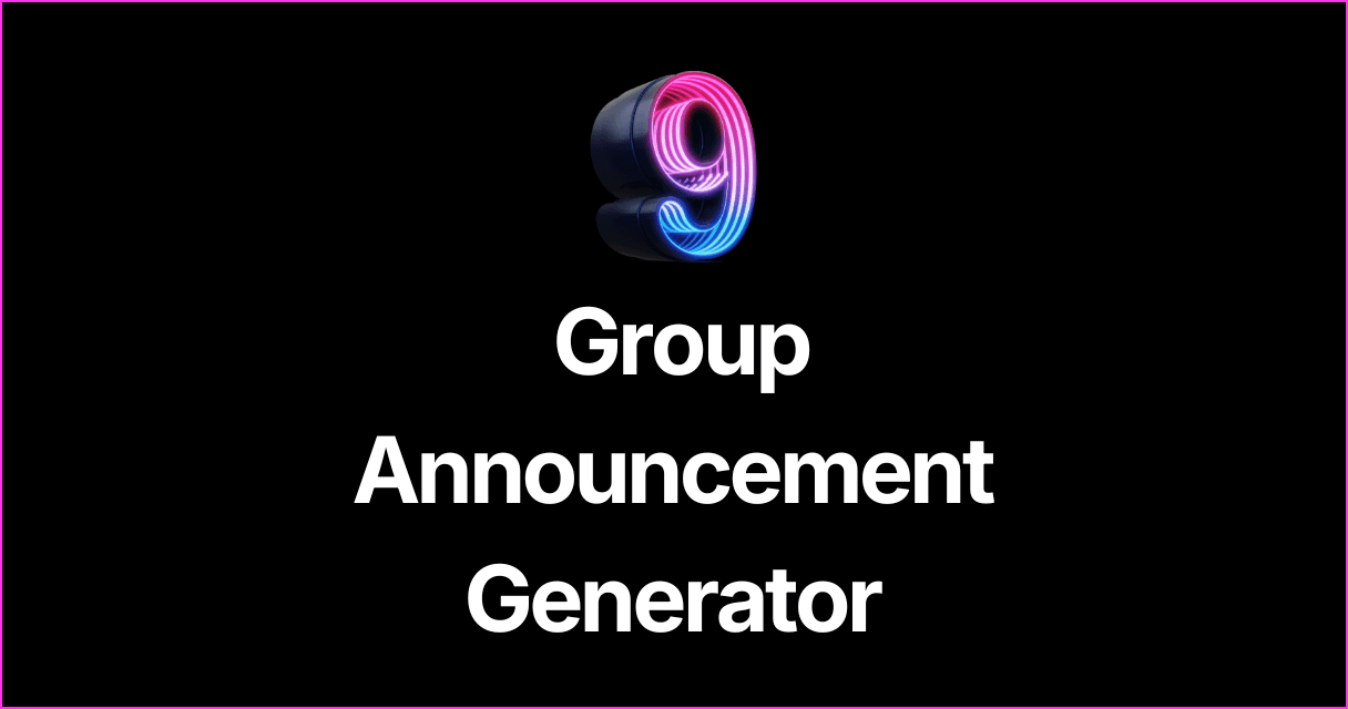 WhatsApp Group Announcement Generator