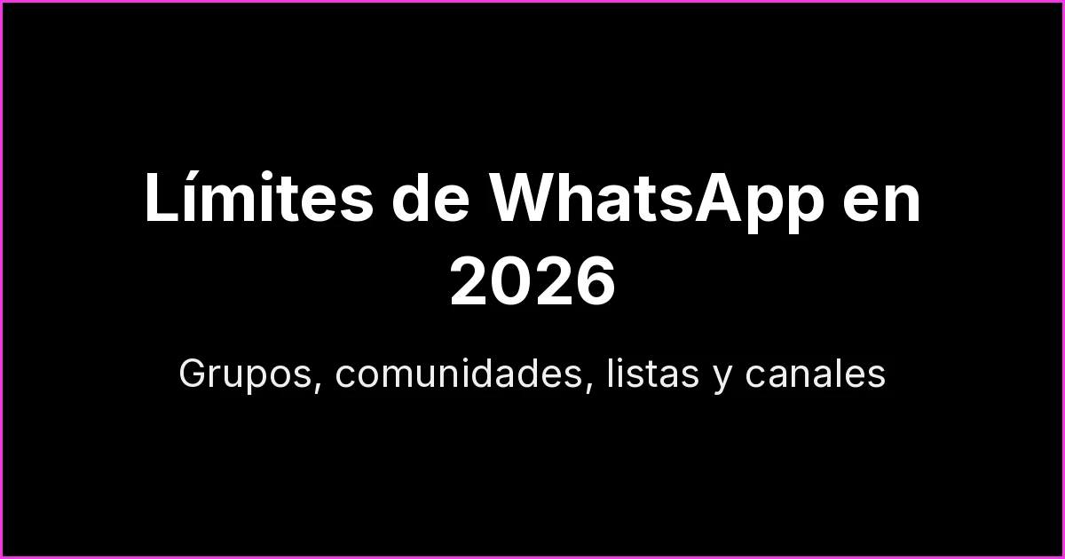 Límites de WhatsApp en 2026: grupos, comunidades, listas de difusión y canales